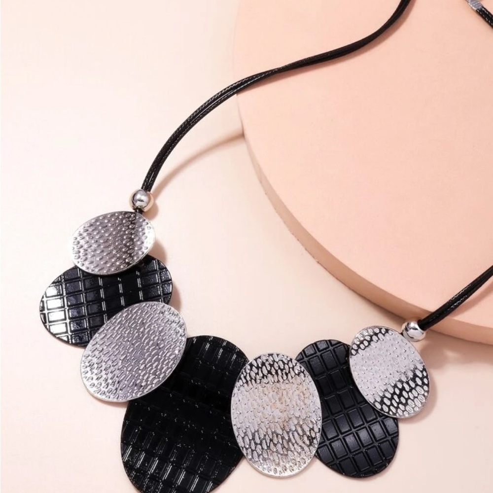 Geometric Multicolor Statement Necklace - image 5